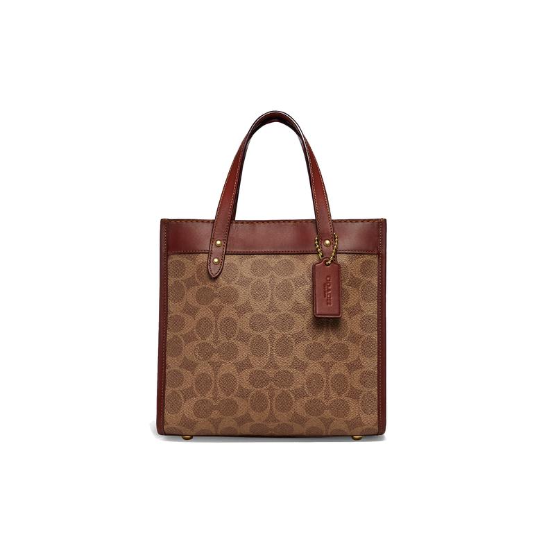 

COACH handbag Field 22 classic presbyopic vertical version large capacity coated canvas with leather Tote bag Tote bag shopping bag shoulder bag коричневий