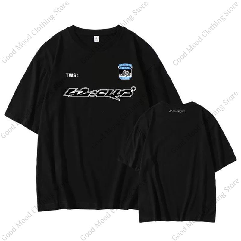 T-shirt TWS 42CLUB Moda Kpop 2026 TWS 2° FANMEETING 42CLUB Stampa Lettere T-shirt Unisex Donna Cotone Morbido Manica Corta Magliette