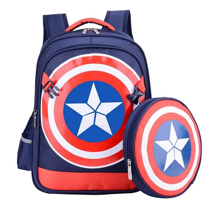 Captain Childrens America Backpack Shoulder Padding Multiple Compartment Storage