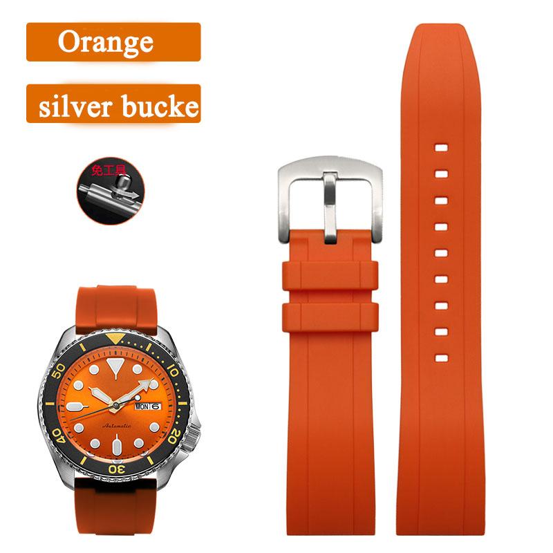 Quick Release Silicone Strap 20mm 22mm 24mm For Seiko 5 Mido Omega Seamaster Rubber Watch Band Waterproof Sports Belt Bracelets