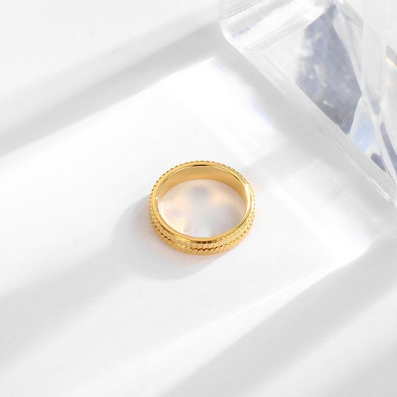 18k Gold Titanium Steel Minimalist Ring for Women - Trendy High-End Jewelry