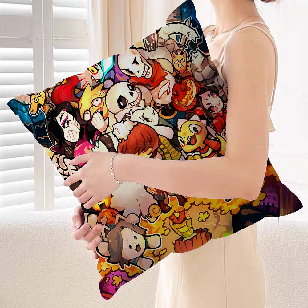 Anime Undertale Game Cushion Cover Inches Farmhouse Decor Home Throw Pillow Covers For Couch Decorations
