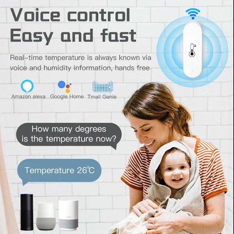 Sensore Smart di Temperatura e Umidità Tuya ZigBee/WiFi con Allarme Remoto tramite APP per Domotica Compatibile con Alexa Google Home