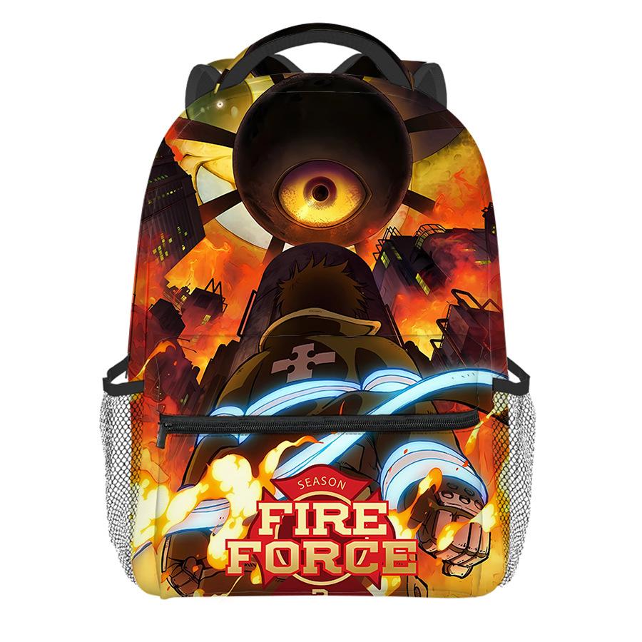 Klassiek Populair Fire Force seizoen 3 Schooltas Notitieboek Rugzakken 3D Print Oxford Waterdicht Jongens/Meisjes Reisrugzakken