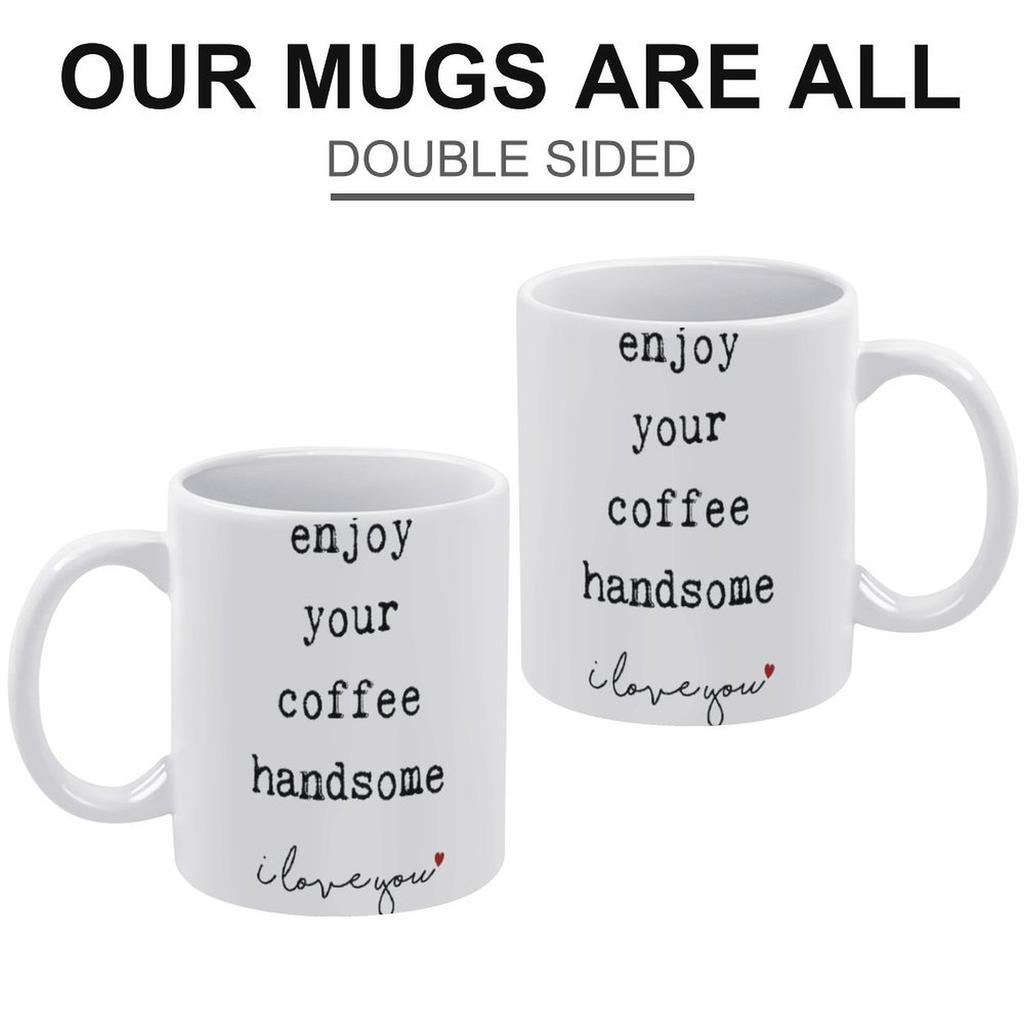 1pc 11oz Ceramic Mug with Double-Sided Humor Print, Funny Daily Drinkware for Office, Kitchen, Home, Suitable for Men, Women, Friends, Coworkers