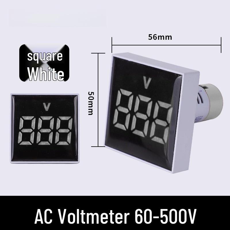 22mm Dual Display LED Voltage Current Frequency Meter - Round/Square