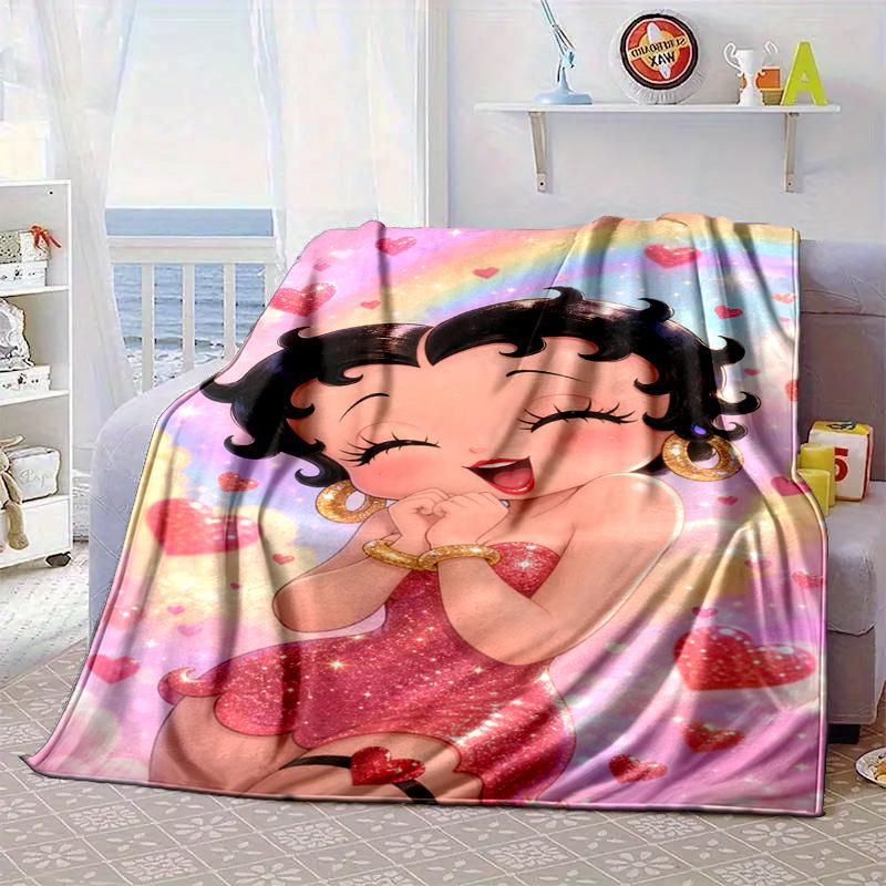 laday In Red Dress Blanket Flannel Blanket for bed, sofa, Camping, Hiking, Picnic Essentials, gift for family Fan gifts