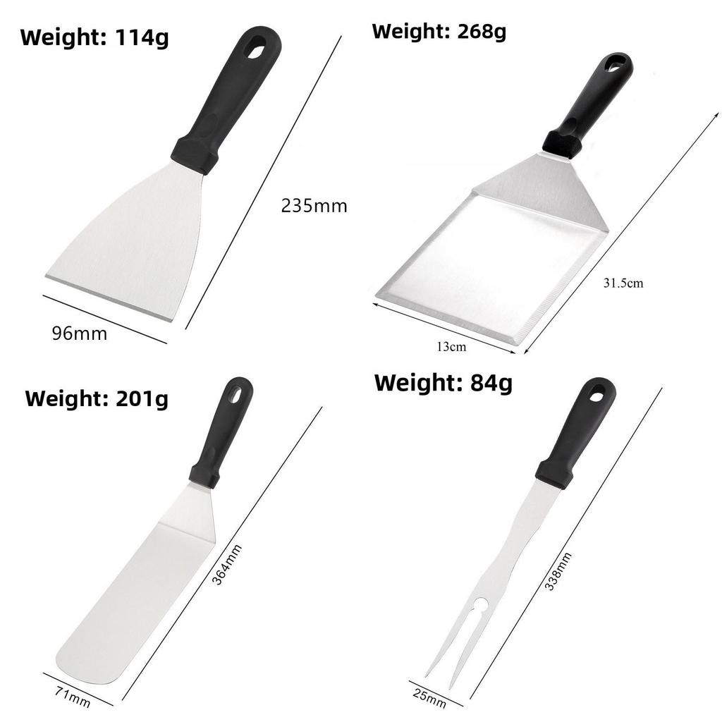 Stainless Steel Steak And Pancake Spatula With Long Handle For Home Kitchen Cooking