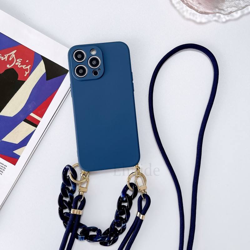 

Marble Bracelet Phone Case For Xiaomi 17 Pro Max 15T 14T Redmi 15C 14C 15 POCO X7 Silicone Crossbody Lanyard Strap Chain Cover POCO F7 Pro&Case & Strap