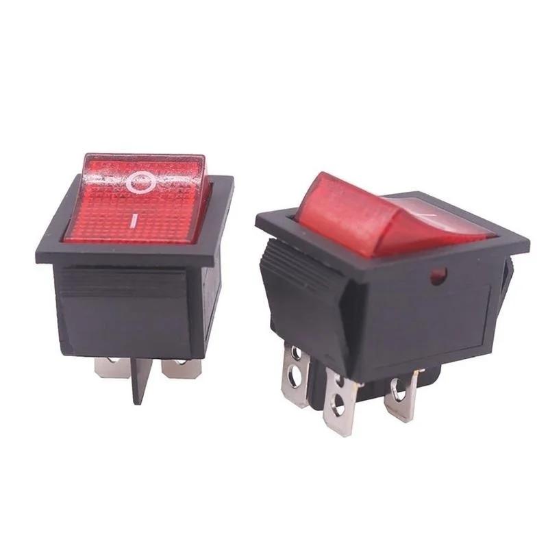 

1pcs Plastic Press Button On-Off Square Rocker Switches Toggles AC 250V 20A червоний