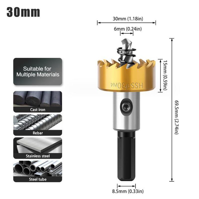 HSS Bi-Metal Hole Saw Kit with Drill Bits for Cutting Metal Stainless Steel Iron And Wood Hole Saw Cutter