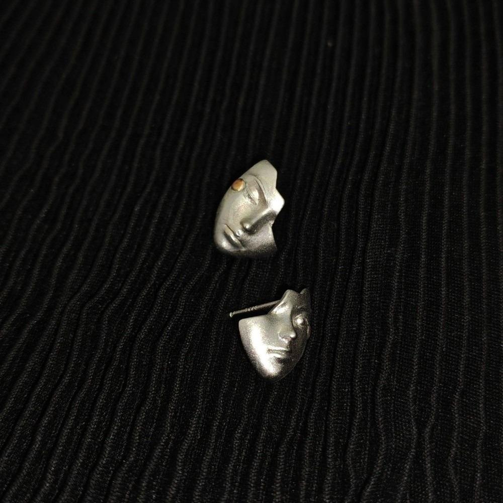 Retro Artistic Geometric Earrings Gothic Mask Asymmetrica Apollo Lyre Earrings Date Night