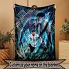Couverture Personnalisée avec Nom, Impression Leo Messi, Décoration Intérieure, Chambre à Coucher, Canapé, Camping, Canapé, Cadeaux pour Anniversaire Noël
