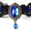 Romantischer Spitzenhalsband-Accessoire Vintage-Halskette Gotischer Choker mit Oval