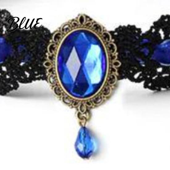 Romantischer Spitzenhalsband-Accessoire Vintage-Halskette Gotischer Choker mit Oval