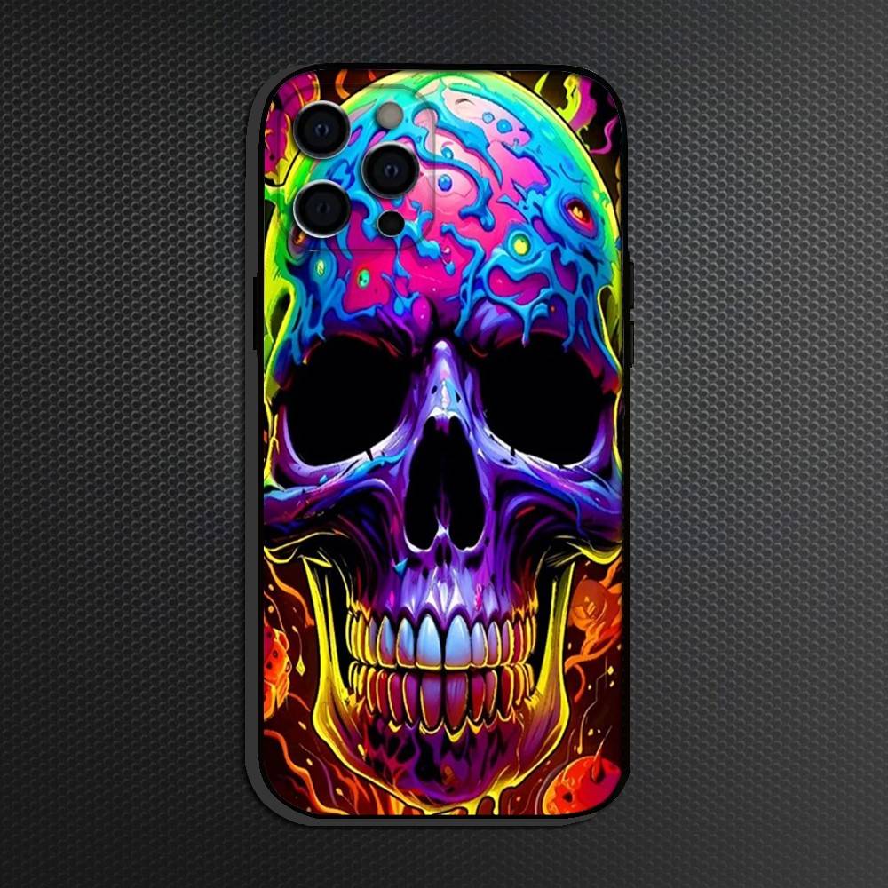 Skeleton  Phone Case For iPhone 16,15,14,13,12,11 Plus,Pro Max, Others Soft Black Cover