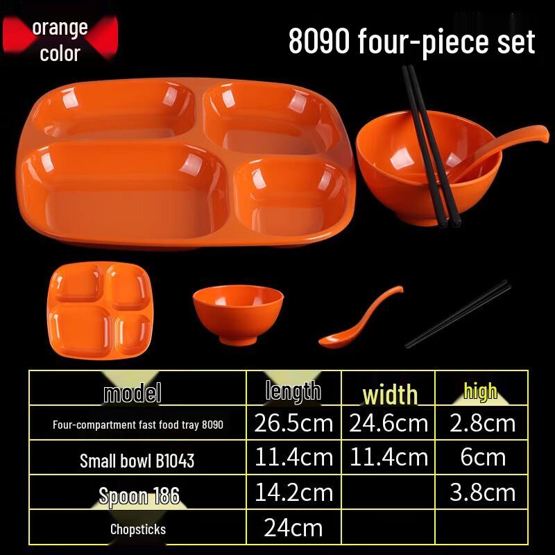 Commercial Thickened Melamine Divided Plate Set