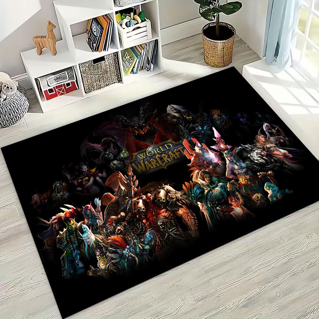WOW World of Warcraft Arthas Demon Illidan Sylvanas Rug for Bedroom Living Room Sofa Home Doormat Decor, Kids Non-slip Floor Mat
