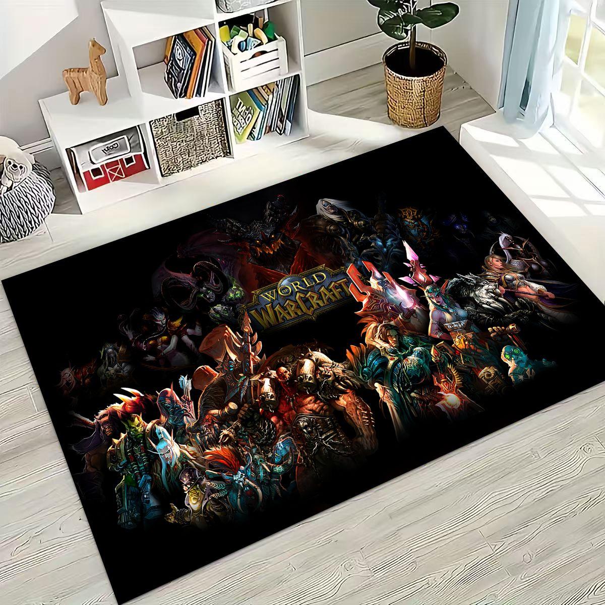 

WOW World of Warcraft Артас Демон Иллидан Сильванас Ковер для Спальни Гостиной Дивана Дома Придверный Коврик Декор, Детский Нескользящий Коврик 40x60cm( 15x23in )