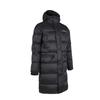 Solid Color Hooded Zipper Long Down Jacket Unisex Black