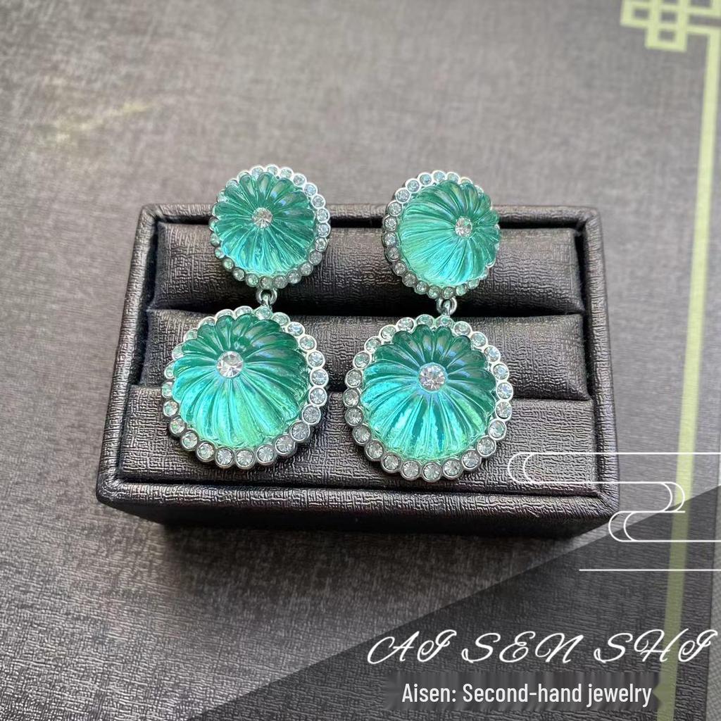 Vintage Kürbis Perlen Schmuckset: Ohrringe, Halskette, Armband und Ohrhaken im Retro-Nischen-Design.