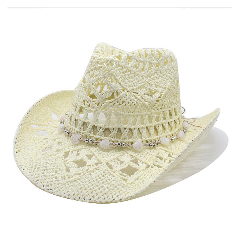Sun Protection Paper Grass Hat With Large Brim For Summer Beach Vacation