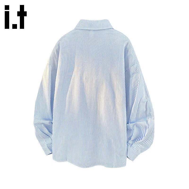 CHOCOOLATEit Men's Striped Lapel Long Sleeve Shirt