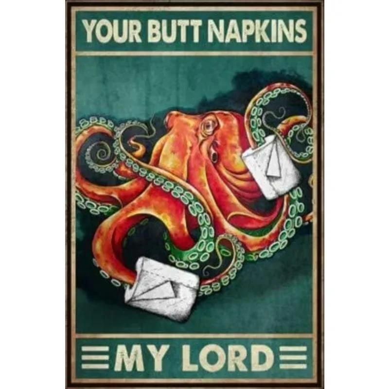 Vintage Metal Tin Poster Retro Bathroom Wall Art Sign Restroom Decor Plaque Metal Plate Poster for Toilet Home Decor
