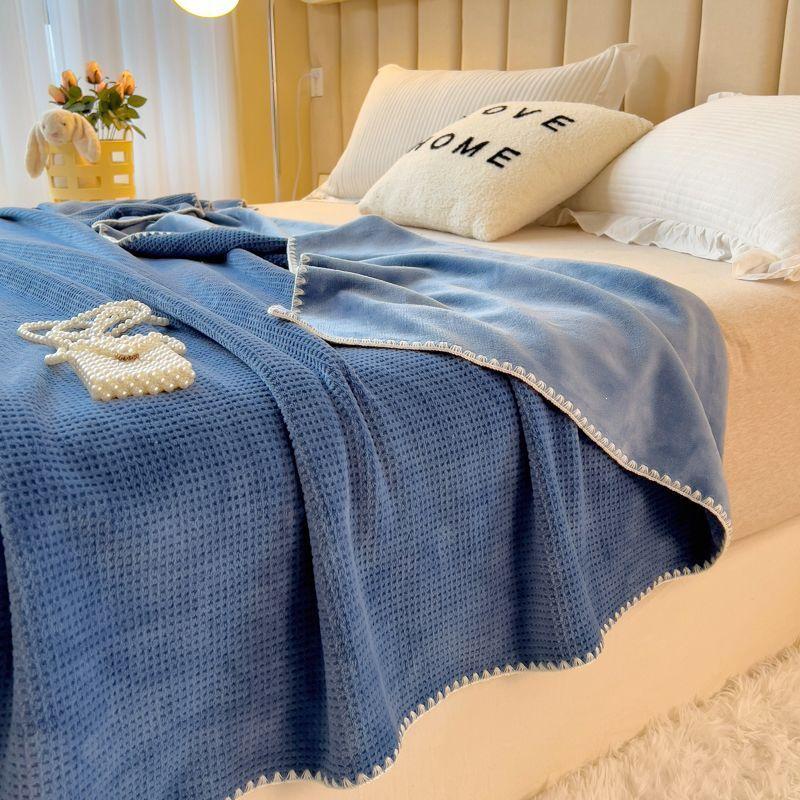 Thickened Waffle Knit Blanket: Office, Nap, Sofa, Aviation, Air Conditioning Use