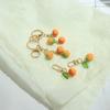 Lindo Dibujo Animado Simulación Naranja Llavero Colgante Fruta Llavero Bolso Funda Auriculares Teléfono Colgante Decoración Accesorios Regalos