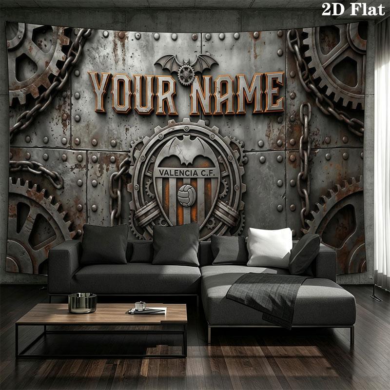 Custom Name,Valencia CF Wall tapestry, aesthetic printed fabric blanket, suitable for bedroom, living room, and home decor.