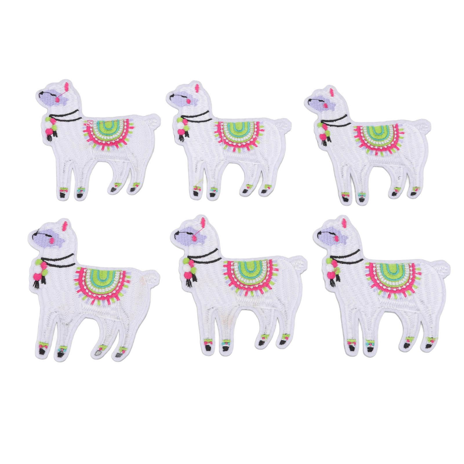 

6 Pcs Iron On Patches Cartoon Alpaca Shape DIY Cotton Embroidery Clothes Patches Badge Patches Decoration