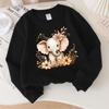 Kinder Rundhals-Sweatshirt, Niedlicher Elefant mit Blumenprint, Weicher Freizeit-Pullover für Herbst Winter