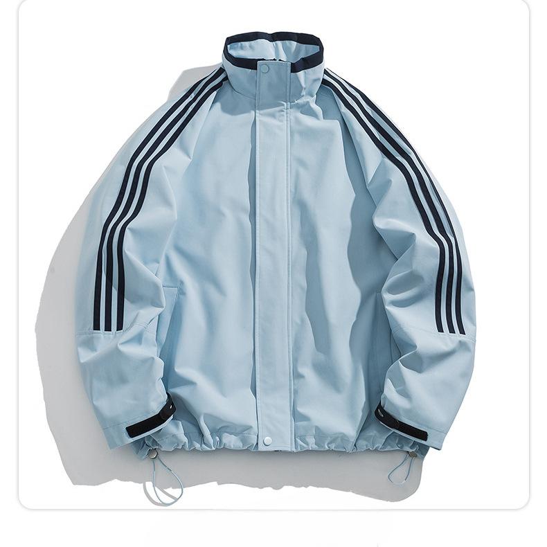 Giacca Autunnale Impermeabile per Sport all'Aria Aperta da Uomo e da Donna Stessa Versatile Giacca con Collo Alto a Tre Barre