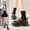 2025 Spring Women's British-Style Mary Jane Leather Loafers: Comfortable, Versatile, Thick-Soled