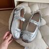 Women's Flat Ballet Shoes 2025 Autumn New Vintage Bow Knot Mary Jane Shoes Lightweight Comfortable Non Slip Casual Shoes