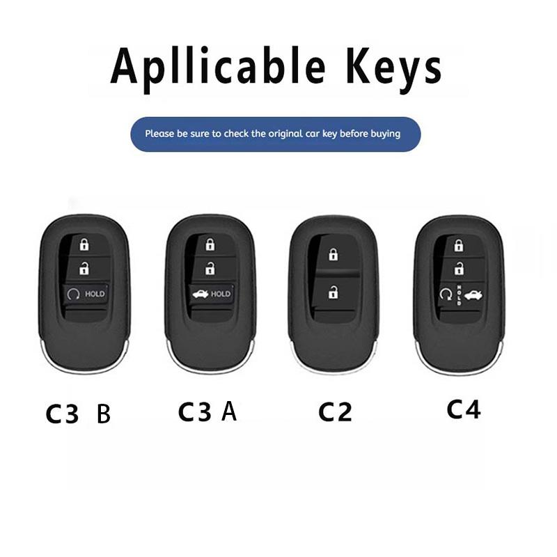 Car Key Case Cover Fob For Honda Accord Civic 11Th Hr-V Cr-V Pilot Sport Si Ex Keyless Keychain Durable