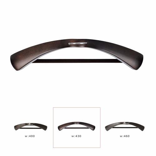 Nakata Hanger - Made In Japan: Set of 5 Wooden Men's Suit Hangers with Felt Bars, Smoke Brown, SET-01 (430mm)