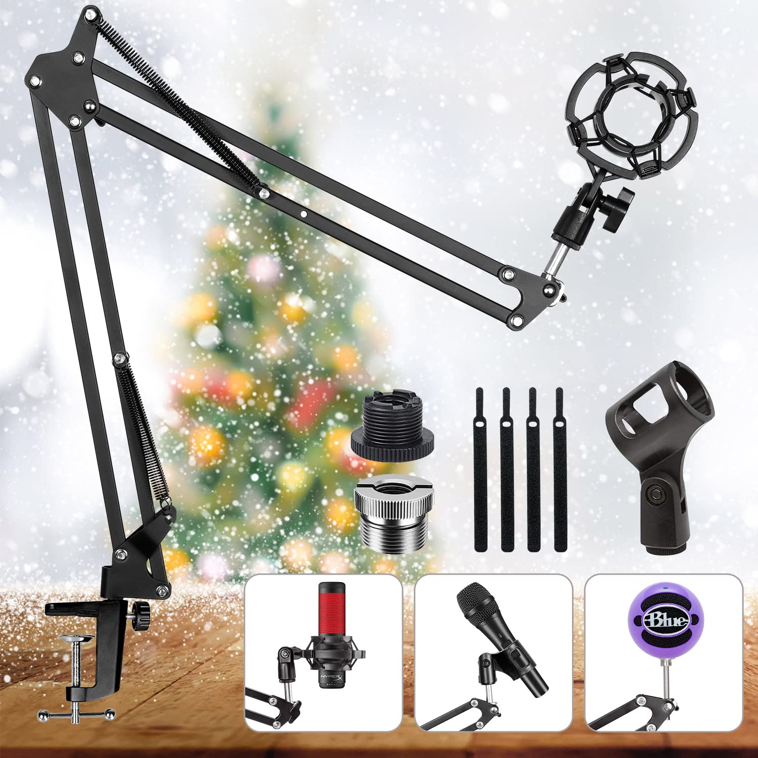 

Microphone StandArm [2kg Weight Capacity] for Condenser Microphones, Desktop Microphone Stand, Extendable Desk Arm, Perfect for Live Commentary,