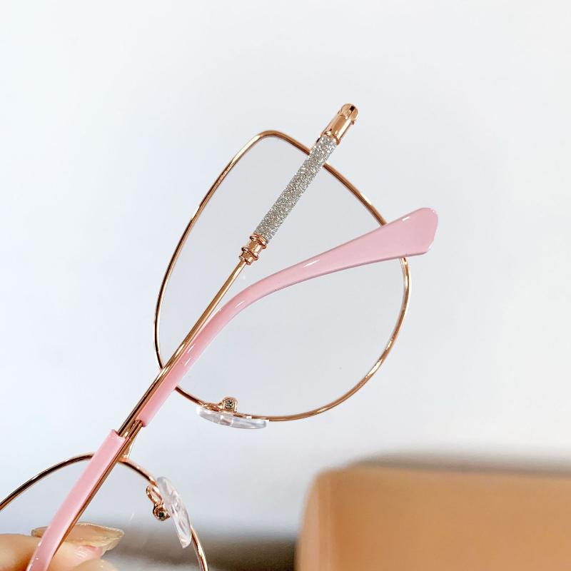 New Cat Eye Metal Eyeglasses Frame Blue Light Blocking Optical Glasses Anti Blue Light Glasses Eyewear Lentes Mujer