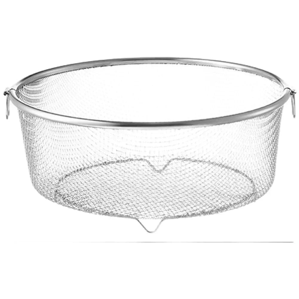 304 Stainless Steel Japanese Style Colander Basket with Elevated Feet and Ergonomic Handles for Efficient Kitchen Sink Straining
