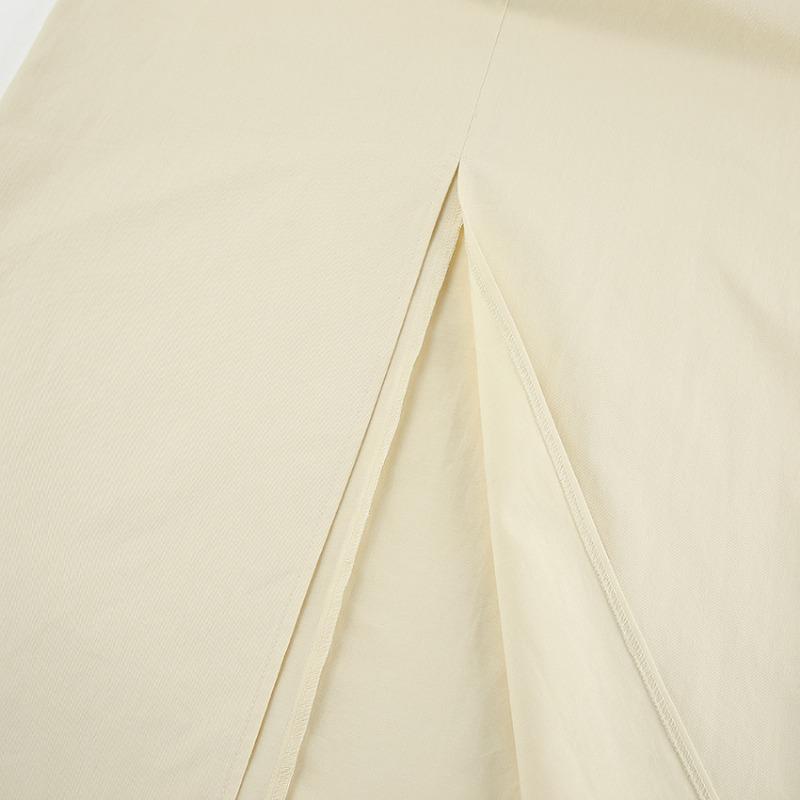 Autumn and Winter Elegant Solid Color Fashion Women's Skirt Slim Fit High Waist All-match Pocket Slit Skirt for Women