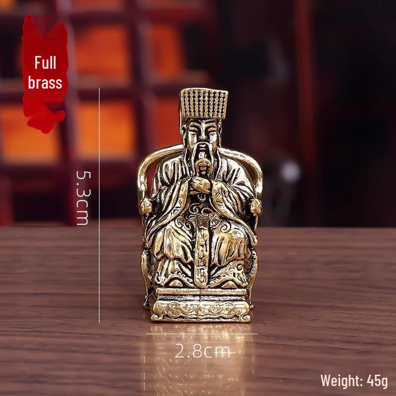 

Латунная ретро статуэтка Нефритового Императора и Королевы-Матери Будды - Маленькое бронзовое настольное украшение