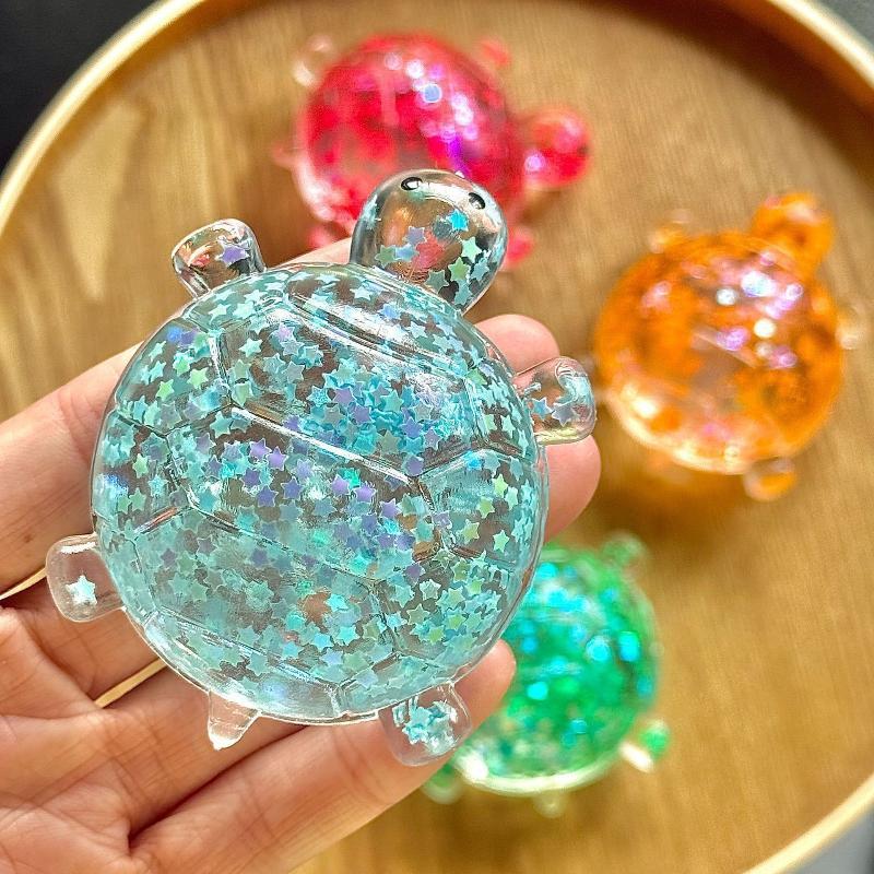 Glitter Turtle Squeeze Toy 1Pcs Anti Stress Animal Fidget Toy Portable for Pocket Travel Stress Relief Kids Gift