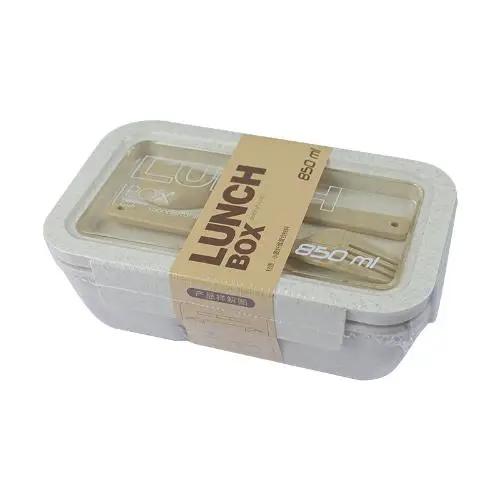 1100ml Healthy Material Lunch Box Wheat Straw Japanese-style Bento Boxes Microwave Dinnerware Food Storage Container Meal Prep