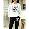 Peace Dove Rose Enjoy The Wind Print Y2K Women'S Hoodie Set Casual Pocket Jogging Pants Loose