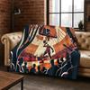 3D Basketball Sports Flannel Blanket Soft Warm Blanket for Bedroom Room Living Room Office Travel Camping Picnic Gift To Child