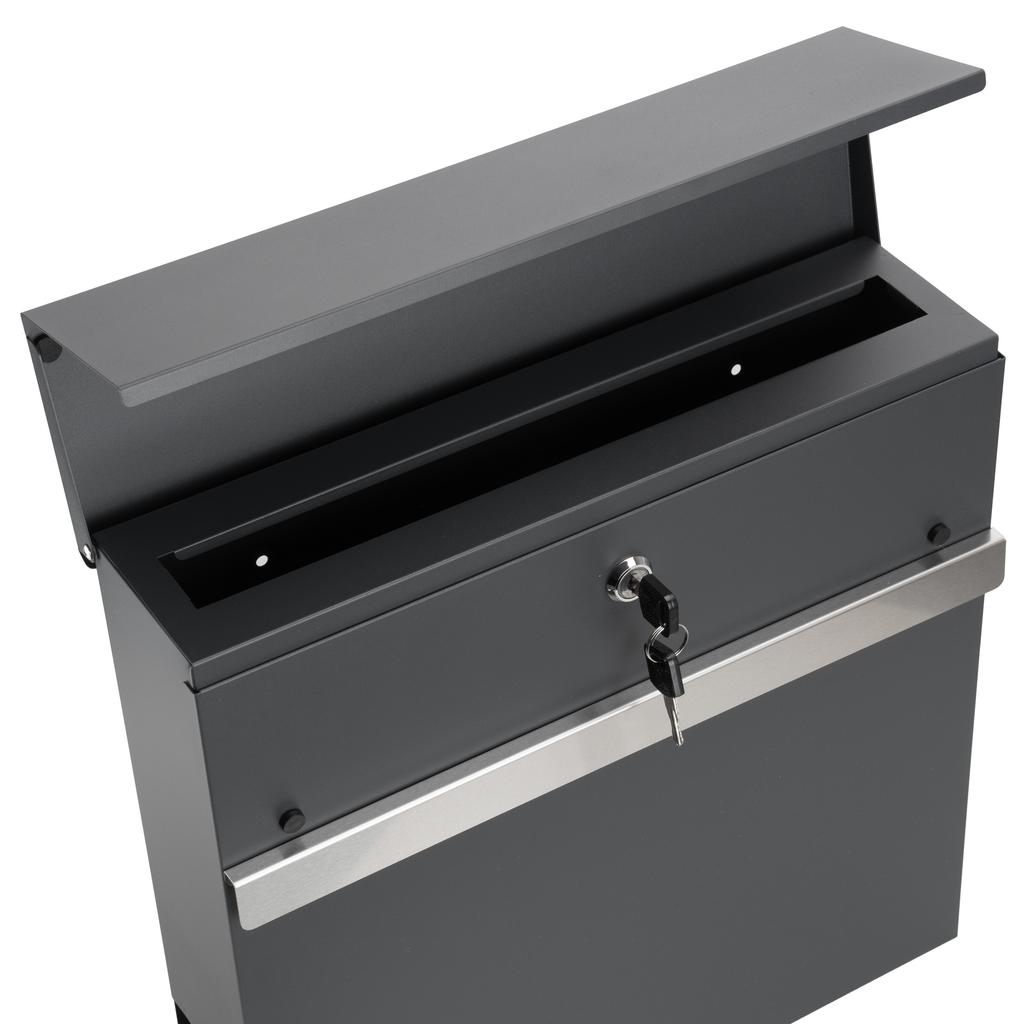 Norton Anthracite Letterbox With Inscriptions