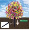 2pc Artificial Ball-Shaped Multicolor Flower Bush with Ground Stake for Garden Patio Flower Bed Yard Outdoor Party Decor