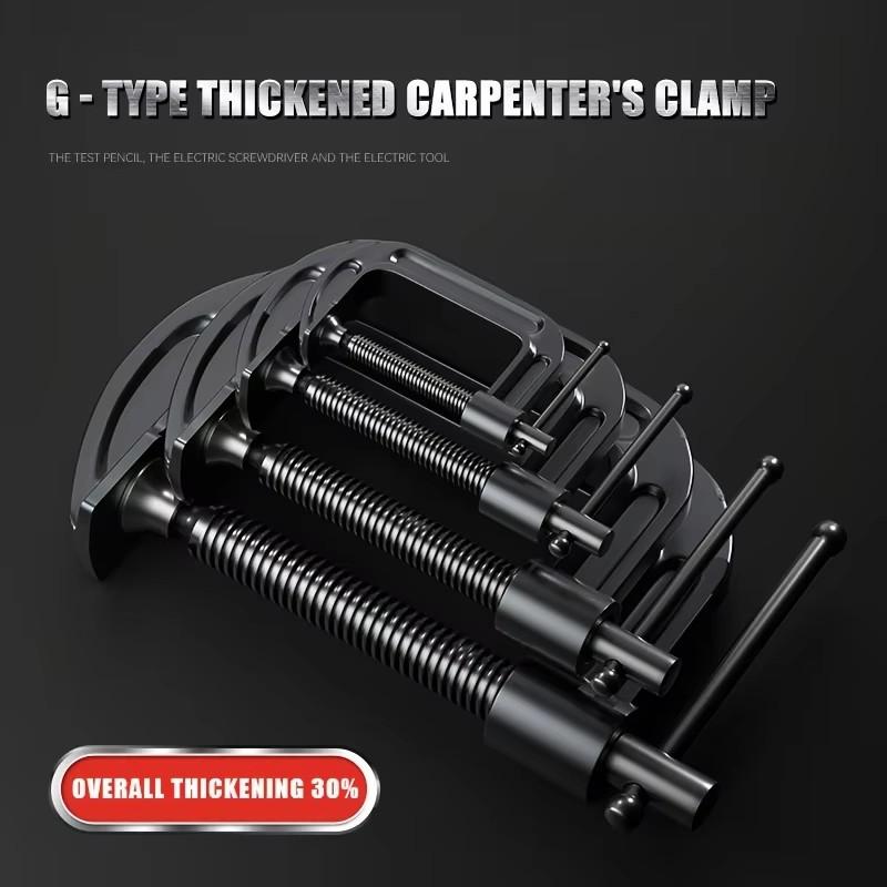 1-6 Inch Heavy Duty G Clamp with Jaw Opening, Industrial Strength G-Shape Clamp with Sliding T-Bar Handle, Woodworking, Welding 1 inch